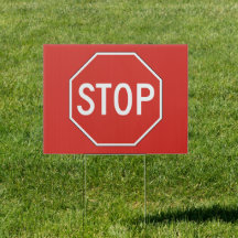 Stopp-Yard-Zeichen ・ Roter Hintergrund