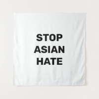 Stoppen des asiatischen Hasses, Schwarz-weißes Zei