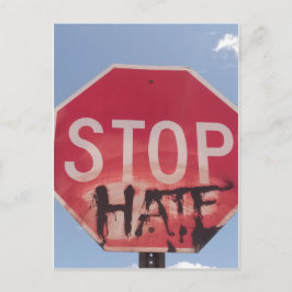 Stoppen Hass Postkarte schließen
