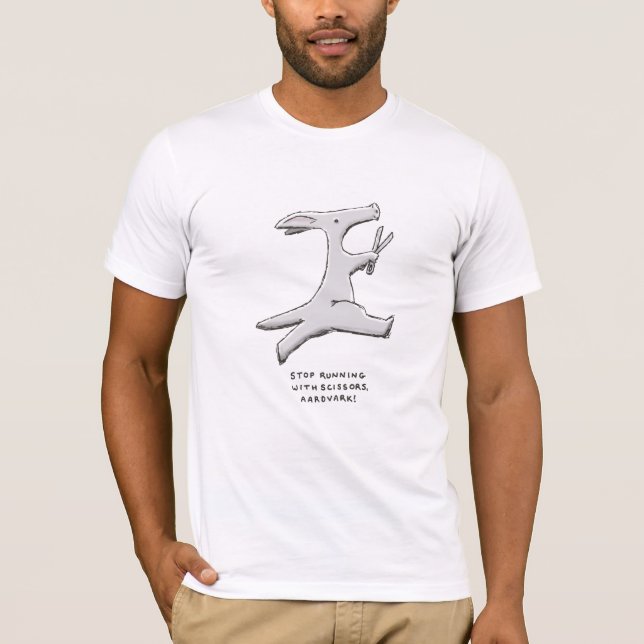 stoppen Sie Betrieb mit Scheren, Aardvark! T-Shirt (Vorderseite)