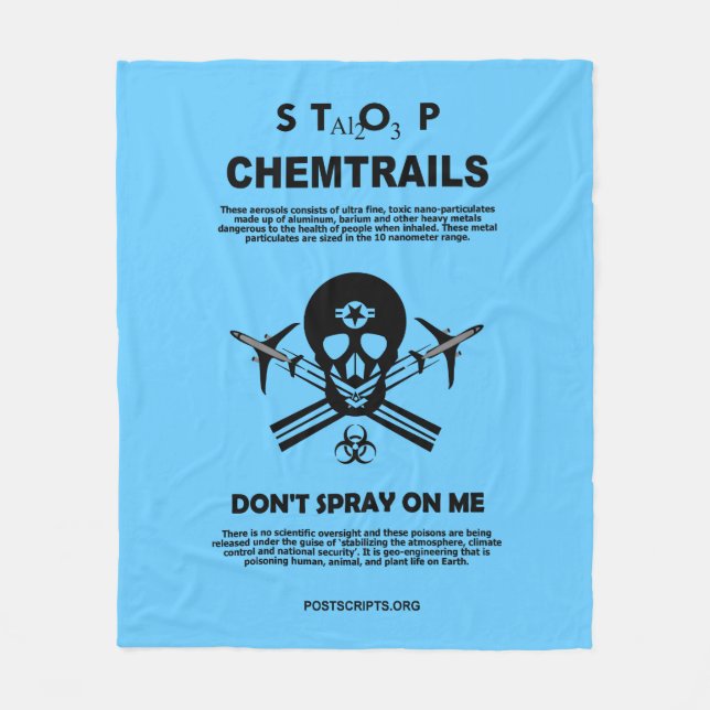 Stoppen Sie Chemtrails - Spray mich nicht an! Fleecedecke (Vorderseite)