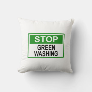 Stoppen Sie das Greenwashing-Schild Kissen