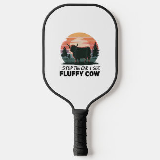 Stoppen Sie den Auto sehen fließende Kuh Hochland Pickleball Schläger