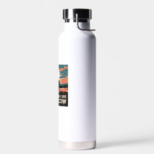 Stoppen Sie den Auto sehen fließende Kuh Hochland Trinkflasche
