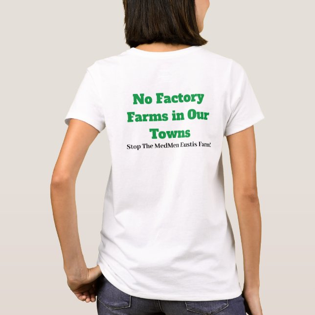 Stoppen Sie die Fabrik-Landwirtschaft T-Shirt (Rückseite)