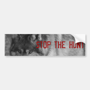 "Stoppen Sie die JAGD" wilder Wolf-Autoaufkleber Autoaufkleber