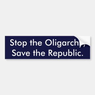 Stoppen Sie die Oligarchie, retten Sie die Autoaufkleber