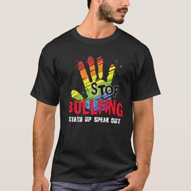 Stoppen Sie die Schikanen, wenn der Handträger auf T-Shirt (Vorderseite)