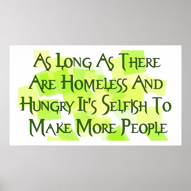 Stoppen Sie die Überbesiedlung Poster (Vorne)