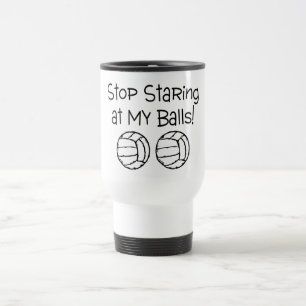 Stoppen Sie, entlang meiner Ball-Volleybälle Reisebecher