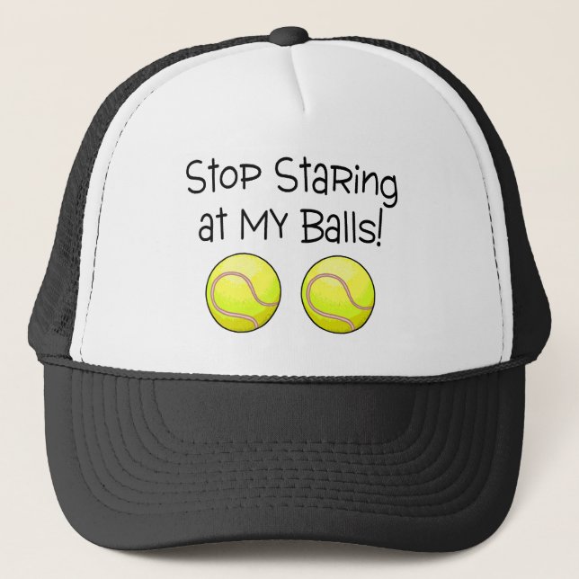 Stoppen Sie, entlang meiner Bälle (Tennisbälle) Truckerkappe (Vorderseite)
