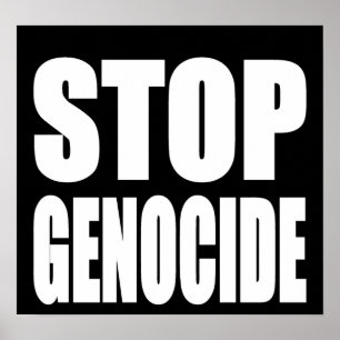 Stoppen Sie Genozid. Protestieren Sie Mitteilung Poster