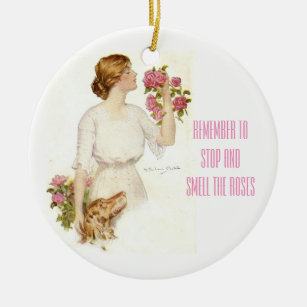 Stoppen Sie Geruch-Rosen-viktorianische Dame Keramik Ornament