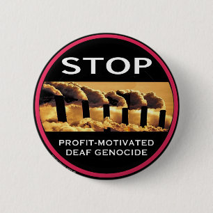 Stoppen Sie Gewinn-Motivierten tauben Genozidknopf Button