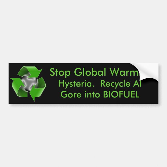 Stoppen Sie globale Erwärmungs-Hysterie recyceln Autoaufkleber (Vorne)