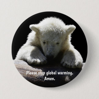 Stoppen Sie globalen Erwärmungs-polarer Bärn-Knopf Button