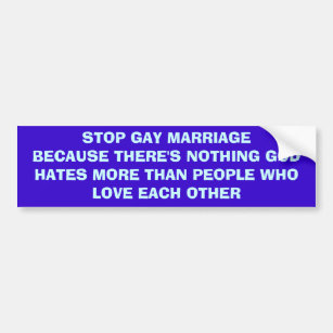 Stoppen Sie homosexuelle Ehe Autoaufkleber
