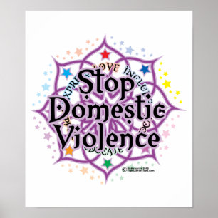 Stoppen Sie inländischen Gewalt-Lotos Poster
