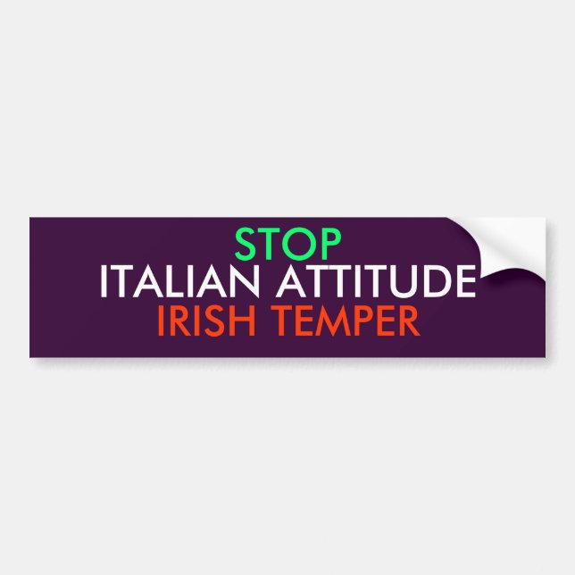 STOPPEN SIE, IREN-TEMPERAMENT, ITALIENISCHE AUTOAUFKLEBER (Vorne)