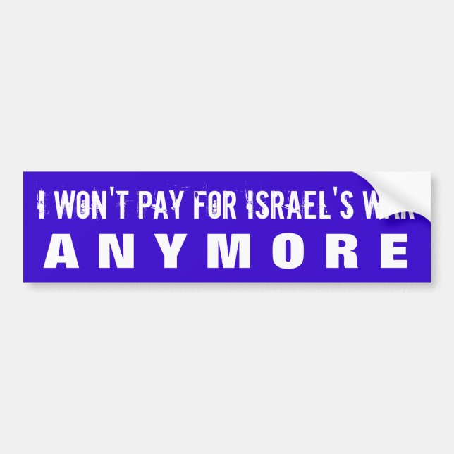 STOPPEN SIE, ISRAELISCHE KRIEGSVERBRECHEN W/U.S. AUTOAUFKLEBER (Vorne)