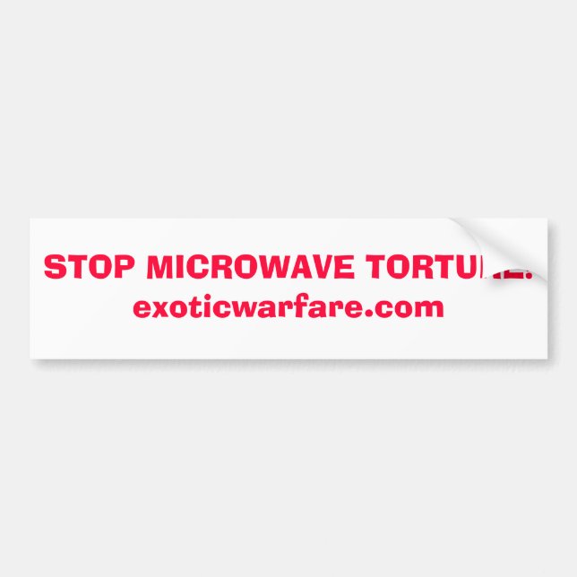 STOPPEN SIE MIKROWELLEN-FOLTERUNG! AUTOAUFKLEBER (Vorne)
