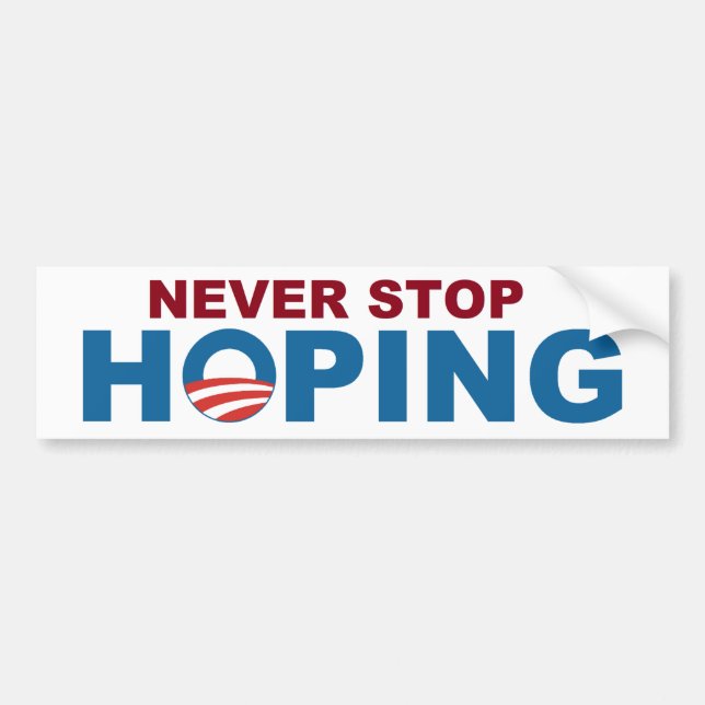 Stoppen Sie nie, Aufkleber mit Obama "O " zu Autoaufkleber (Vorne)