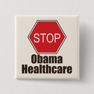 Stoppen Sie Obama-Gesundheitswesen-Knopf Button
