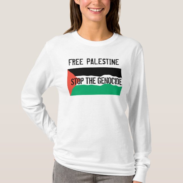 STOPPEN SIE PALÄSTINENSISCHEN GENOZID T-Shirt (Vorderseite)