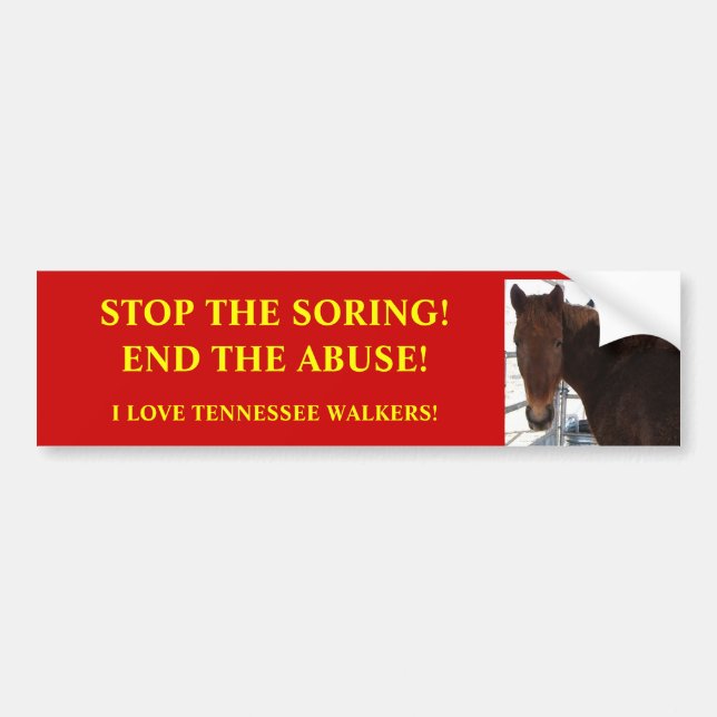 Stoppen Sie Pferdemissbrauch - Tennessee-Wanderer Autoaufkleber (Vorne)