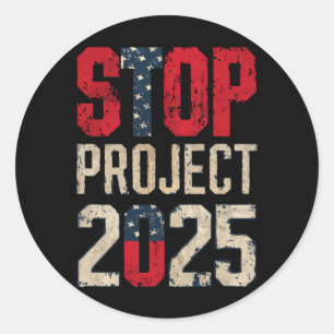 Stoppen Sie Projekt 2025 Trump Biden Vintage Runder Aufkleber