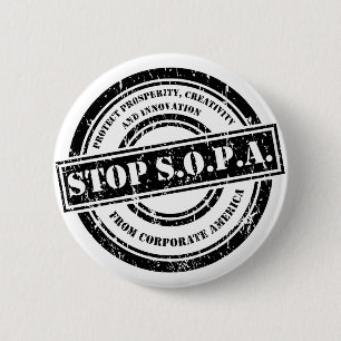 Stoppen Sie S.O.P.A. Briefmarke Button