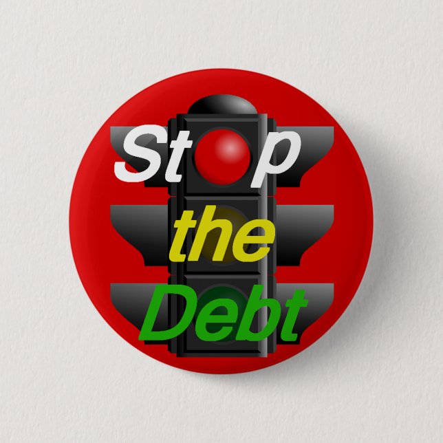 STOPPEN Sie Schulden-Knopf Button (Vorderseite)