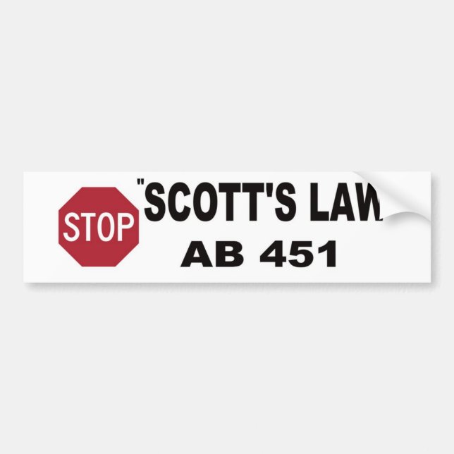 STOPPEN SIE SCOTTS GESETZESAutoaufkleber Autoaufkleber (Vorne)