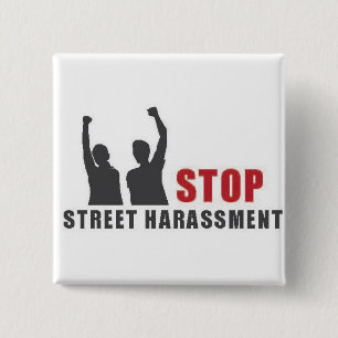 Stoppen Sie Straßen-Belästigungs-Leute-Knopf Button