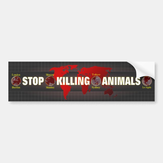 Stoppen Sie, Tiere zu töten Autoaufkleber (Vorne)