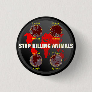 Stoppen Sie, Tiere zu töten Button