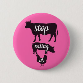 Stoppen Sie, uns zu essen - veganer Button