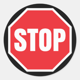 stoppen Sie Verkehrszeichen Runder Aufkleber