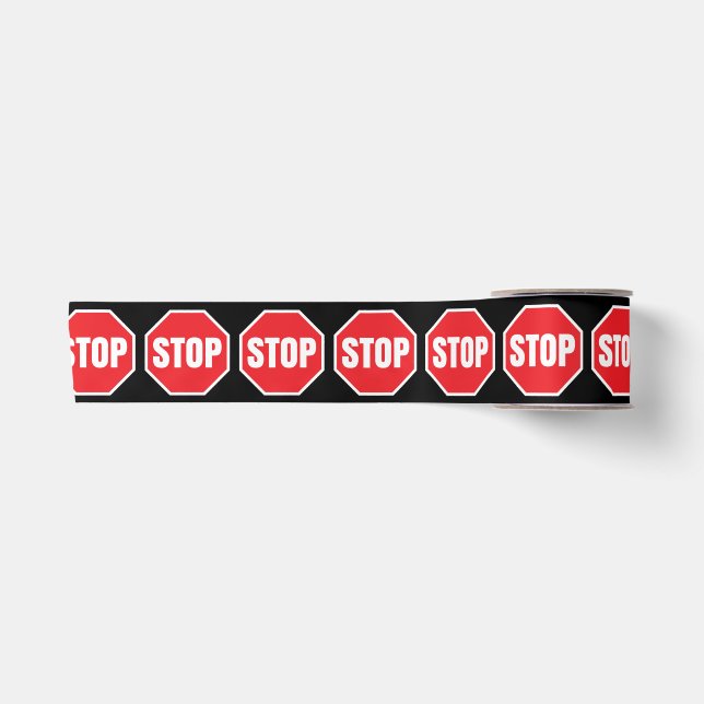 stoppen Sie Verkehrszeichen Satinband (Vorderseite)