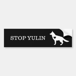 "STOPPEN Sie YULIN" Tierbewusstseins-Autoaufkleber Autoaufkleber