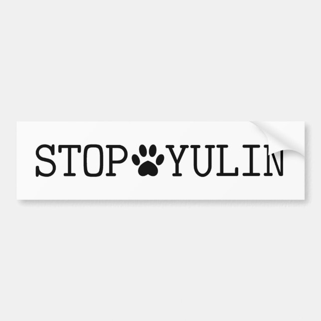 STOPPEN Sie YULINtierbewusstseins-Autoaufkleber Autoaufkleber (Vorne)