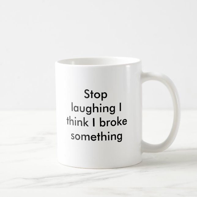 Stoppen Sie zu lachen mich denken, dass ich etwas Kaffeetasse (Rechts)
