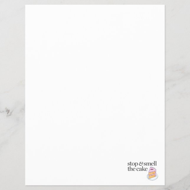 Stoppen und riechen Sie den Kuchen Flyer (Vorne)