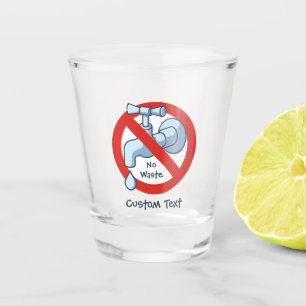 Stoppen von Wasserabfällen Schnapsglas