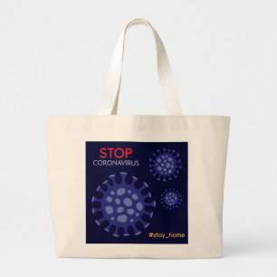 Stoppen wir Coronavirus, bleiben Sie zu Hause, Kra Jumbo Stoffbeutel