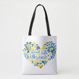 Stopper avec l'Ukraine lettrage et coeur Sac fourr