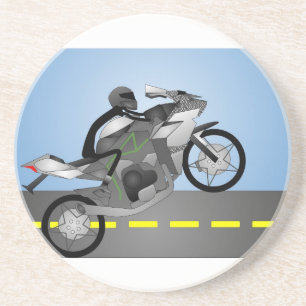 Stoppie modernes Sportbike  Getränkeuntersetzer