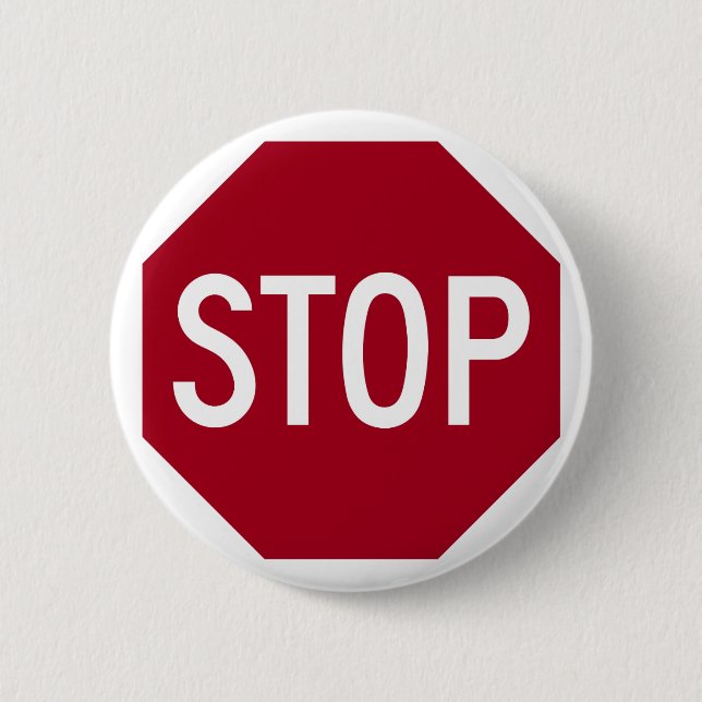 Stoppschild Button (Vorderseite)