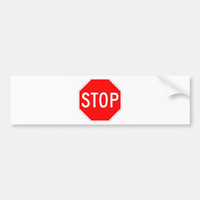 Stoppschild - Landstraßen-Hexagon Autoaufkleber (Vorne)