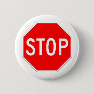 Stoppschild - Landstraßen-Hexagon Button